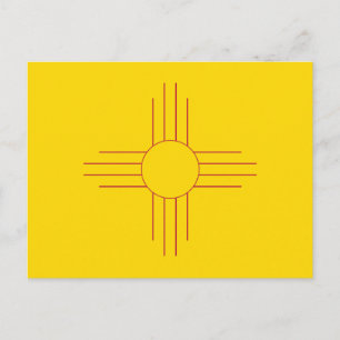 Flagge des Bundesstaates New Mexico Zia-Sonnensymb Postkarte
