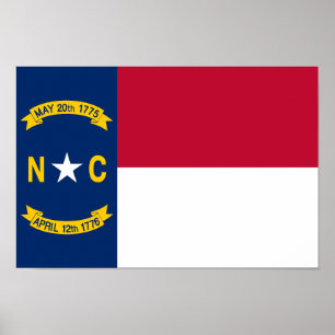 Flagge des Bundesstaates North Carolina Poster