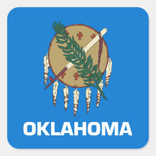 Flagge des Bundesstaates Oklahoma Quadratischer Aufkleber