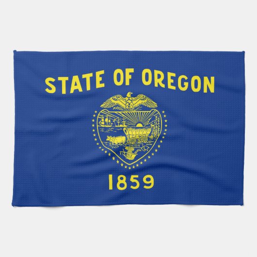 Flagge des Bundesstaates Oregon Geschirrtuch (Horizontal)