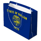 Flagge des Bundesstaates Oregon Große Geschenktüte (Rückseite Schrägansicht)