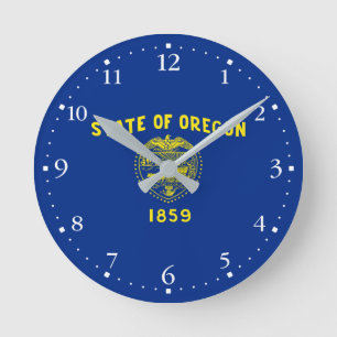 Flagge des Bundesstaates Oregon Runde Wanduhr
