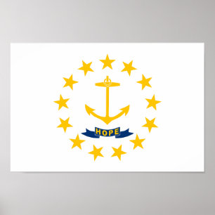 Flagge des Bundesstaates Rhode Island Poster