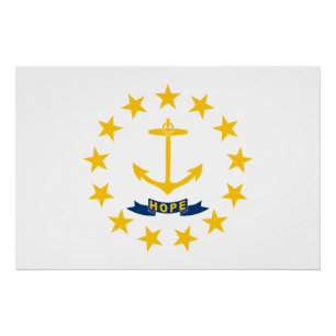 Flagge des Bundesstaates Rhode Island Poster