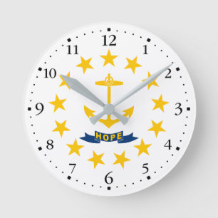 Flagge des Bundesstaates Rhode Island Runde Wanduhr