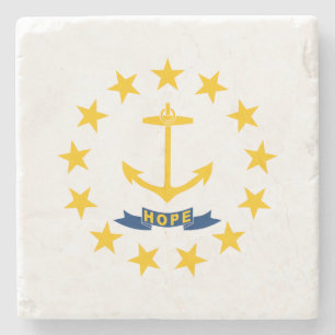 Flagge des Bundesstaates Rhode Island Steinuntersetzer