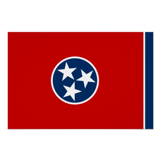 Flagge des Bundesstaates Tennessee Poster (Vorderseite)