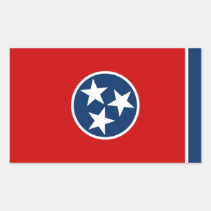 Flagge des Bundesstaates Tennessee Rechteckiger Aufkleber