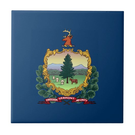 Flagge des Bundesstaates Vermont Fliese (Vorderseite)