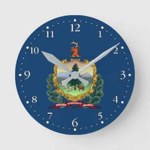 Flagge des Bundesstaates Vermont Runde Wanduhr