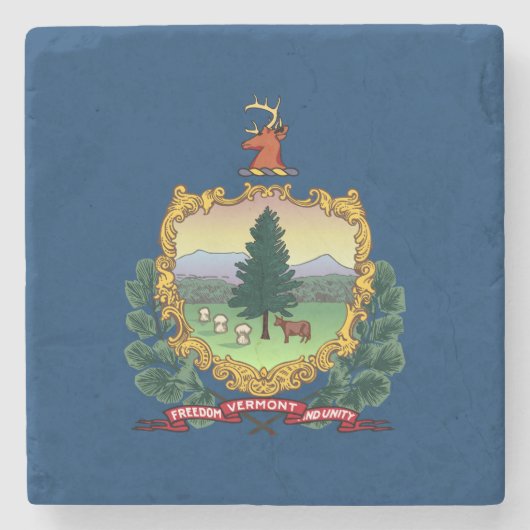 Flagge des Bundesstaates Vermont Steinuntersetzer (Vorderseite)
