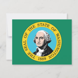 Flagge des Bundesstaates Washington Grünes Feldpor Postkarte