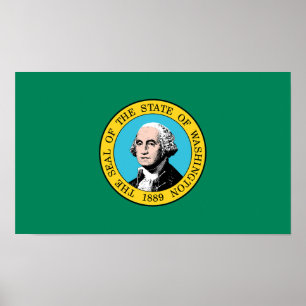 Flagge des Bundesstaates Washington Poster