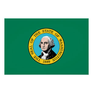 Flagge des Bundesstaates Washington Poster