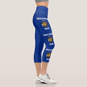 Flagge des Bundesstaates Wisconsin Capri Leggings