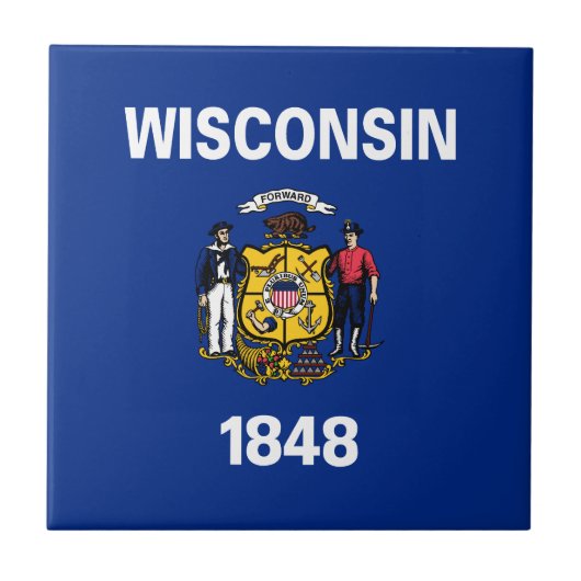 Flagge des Bundesstaates Wisconsin Fliese (Vorderseite)