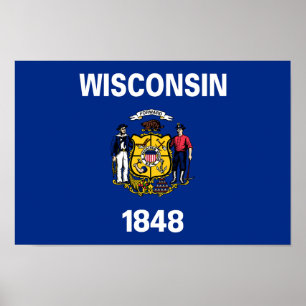 Flagge des Bundesstaates Wisconsin Poster