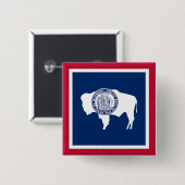 Flagge des Bundesstaates Wyoming Button (Vorne & Hinten)