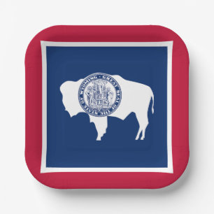 Flagge des Bundesstaates Wyoming Pappteller
