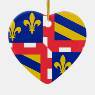 Flagge des Burgunds (Frankreich) Keramikornament