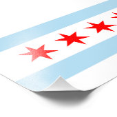 Flagge des Chicago Foto Print (Ecke)