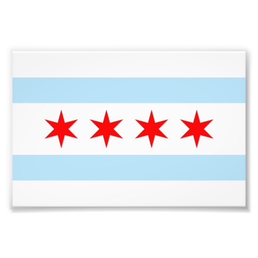 Flagge des Chicago Foto Print (Vorne)