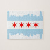 Flagge des Chicago-Skyline-Puzzlespiels Puzzle (Horizontal)