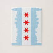 Flagge des Chicago-Skyline-Puzzlespiels Puzzle (Vertikal)
