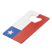 Flagge des Chile-Kreditkarten-Flaschen-Öffners Kreditkarten Flaschenöffner (Rückseite Schrägansicht)