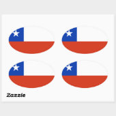 Flagge des Chilen Ovaler Aufkleber (Blatt)