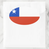 Flagge des Chilen Ovaler Aufkleber (Tasche)