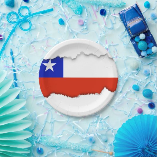 Flagge des Chilen Pappteller (Party)