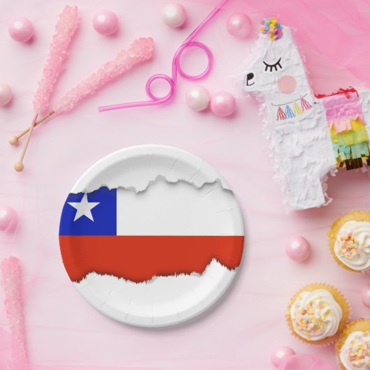 Flagge des Chilen Pappteller (Party)