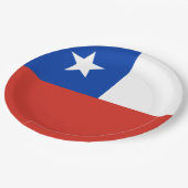 Flagge des Chilen Pappteller (Schrägansicht)