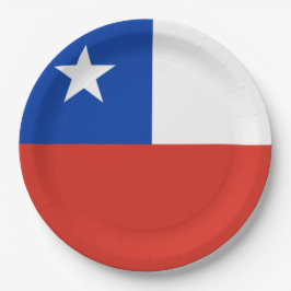 Flagge des Chilen Pappteller