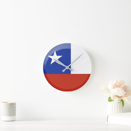 Flagge des Chilen Runde Wanduhr (Zuhause)