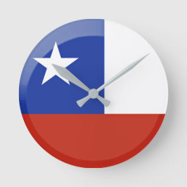 Flagge des Chilen Runde Wanduhr