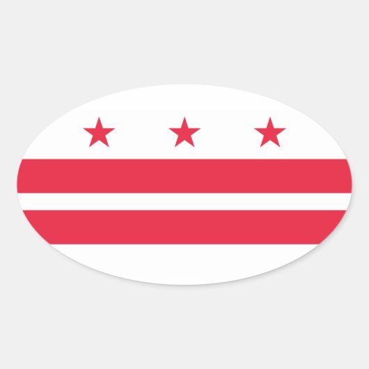Flagge des Distrikts Columbia (USA) Ovaler Aufkleber (Vorderseite)