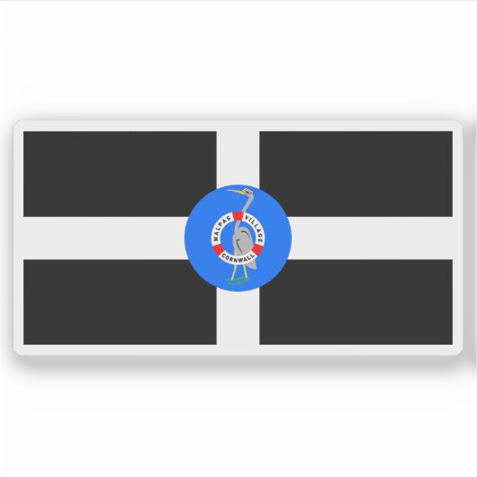 Flagge des Dorfes Malpas, Cornwall, England Aufkleber (Vorderseite)