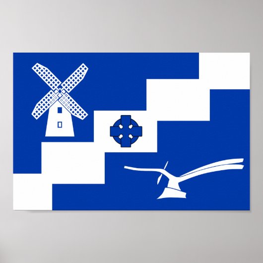 Flagge des Dorfes Staining Poster (Vorne)