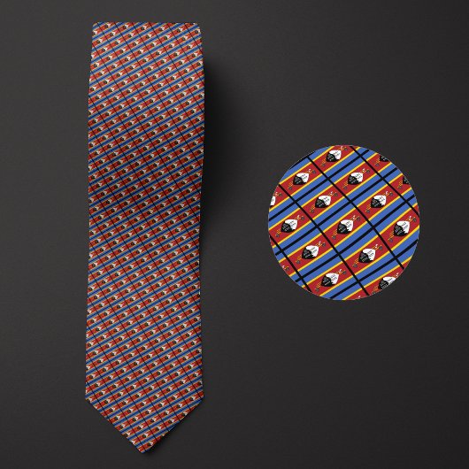 Flagge des Eswatini-Musters Krawatte