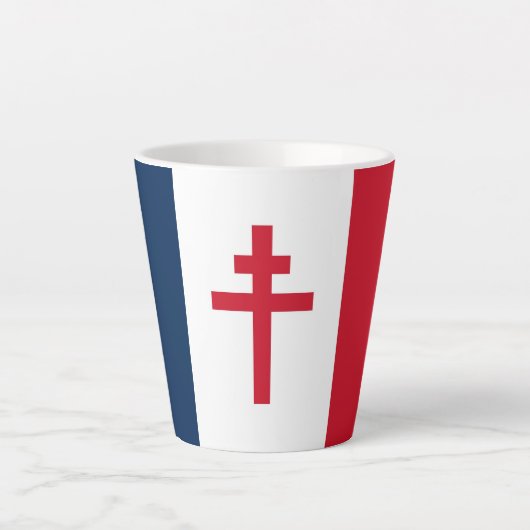 Flagge des Freien Frankreichs Milchtasse (Vorderseite)