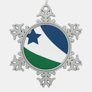 Flagge des Frühlings, Tennessee Schneeflocken Zinn-Ornament