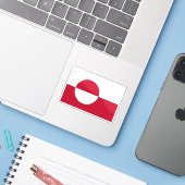 Flagge des grönländischen Inuit oder Grönlands Aufkleber (Laptop mit iPhone)
