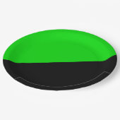 Flagge des grünen Anarchismus Pappteller (Schrägansicht)
