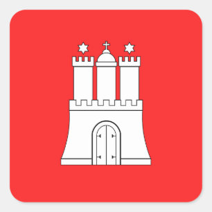 Flagge des Hamburger Aufklebers Quadratischer Aufkleber