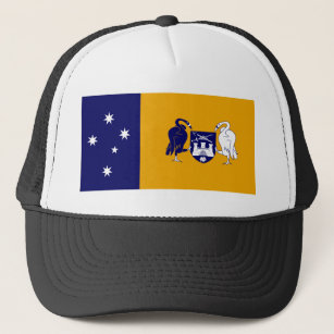 Flagge des Hoheitsgebiets Australiens der Hauptsta Truckerkappe