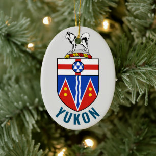 Flagge des Hoheitsgebiets von Yukon - Kanada Keramik Ornament