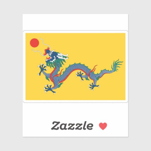 Flagge des Imperiums der China Aufkleber (Blatt)