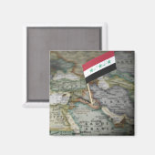 Flagge des Irak auf Karte Magnet (Vorderseite/Rückseite)